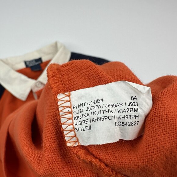 Polo Ralph Lauren Orange Blue Polo 1/4 Button Collared Patch Sweatshirt S/C39.25 - Picture 6 of 11
